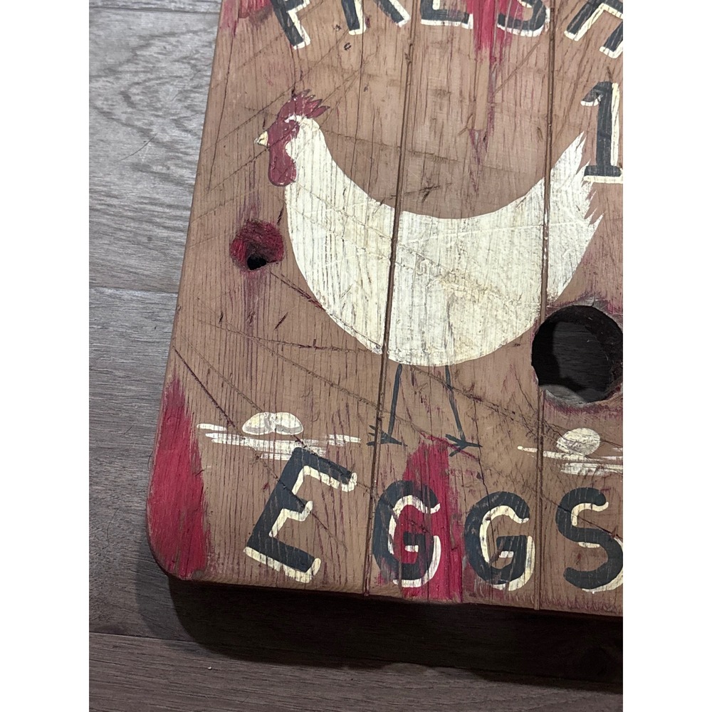 Vintage Farmhouse Wooden Sign Fresh Eggs 12 Cents Rustic Hen Wall Decor 12x9.5 - Picture 2 of 7